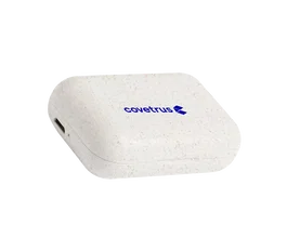Covetrus Auriculares Vounel Inalámbricos BT 5.0 Paja de Trigo Caja Cargador Magnética Micrófono USB
